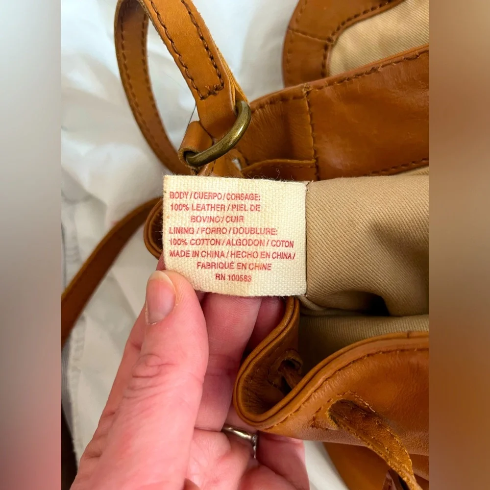 Lucky Brand Crossbody Natural Jordan Mini Brown Leather Tassel Saddle Bag - Picture 8 of 8